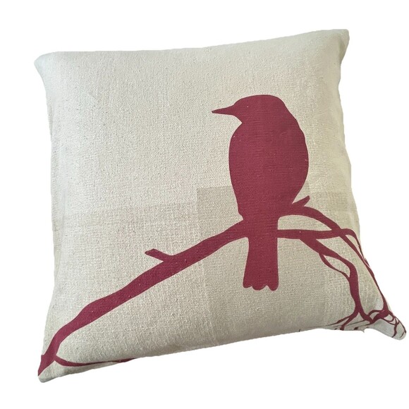 Newport Red Bird Throw Pillow 20x20 Zipper Duck Feather Insert USA Bird Lovers - Picture 2 of 6